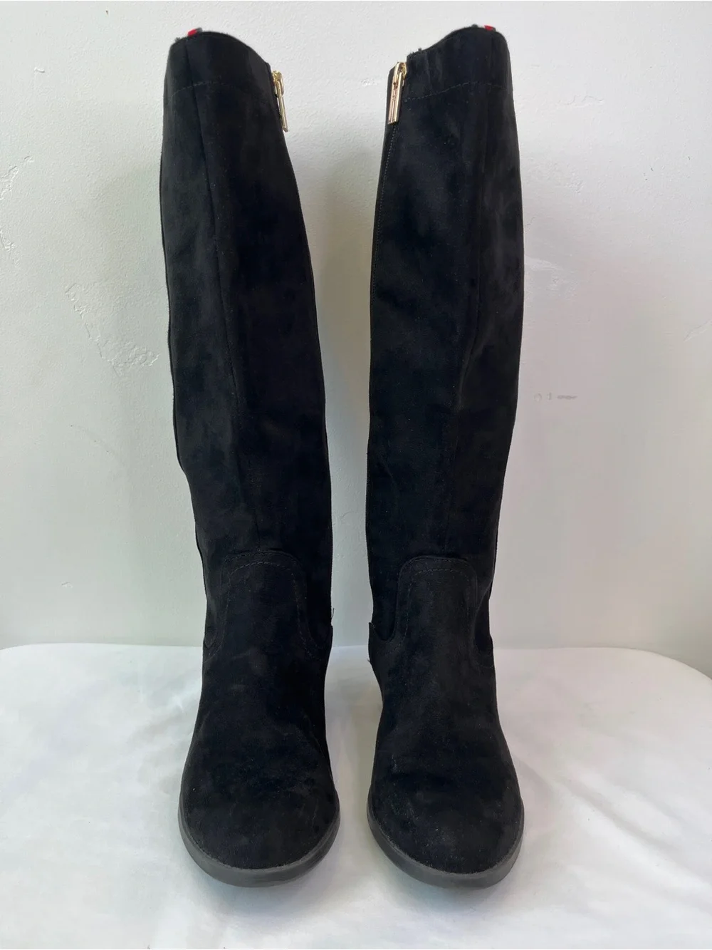 Tommy Hilfiger Dray 2 Black Knee High Boots Faux Suede Side Zip Size 7.5
